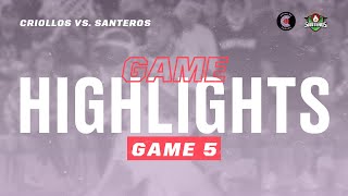 2024 GAME 5 PLAYOFFS BSN Criollos de Caguas vs Santeros de Aguada Highlights 21072024 [upl. by Oicangi]