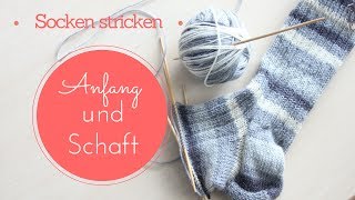 Socken stricken 1  Anfang und Schaft  Stricken für Anfänger [upl. by Casar]