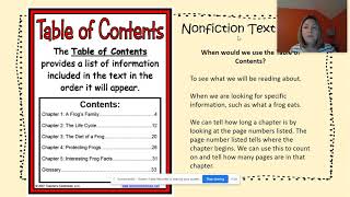 Nonfiction Text Features Table of Content [upl. by Anemolihp971]