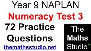 Year 9 NAPLAN Numeracy Practice Revision Test 3 72 Questions mixed topics [upl. by Mungovan]