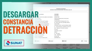 CONSULTAR Pago de DETRACCIONES Sunat 2024  Constancia de Detracción  Actualizado [upl. by Liagibba]