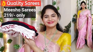 Meesho Sarees haul 219 only 👌Quality in Low budget sumawonders meeshohaul [upl. by Yraccaz]