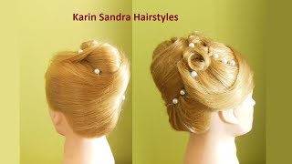 Wedding hairstyle  Hairstyle French Roll  Easy French twist Updo tutorial  Easy chignon tutorial [upl. by Jarlen]