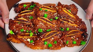 EASY Korean BBQ Beef Ribs by Air Fryer  Korean Short Ribs Recipe LA Galbi 🥩 [upl. by Siuqaj957]