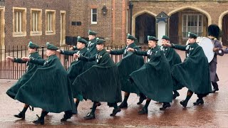 Exceptional Irish Guard Pipers seen in London after Scots Guards Inspection [upl. by Lucais]