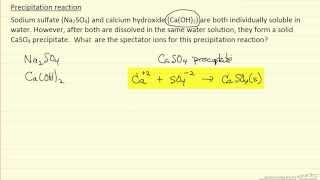 Precipitation Reaction Spectator Ions Example [upl. by Tasia598]