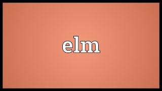 Elm Meaning [upl. by Retrak]