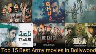 top 15 Best Army Movies in Bollywood  Best Indian Army War movies  Border Shershah Kesari [upl. by Morita686]