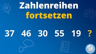 Zahlenreihen Einstellungstest  LOGIK  logisches Denken trainieren [upl. by Enoob]