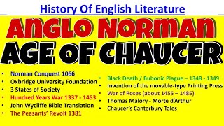 History Of English Literature in Hindi  Anglo Norman Period And Age Of Chaucer [upl. by Allyce]