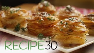 Layers of crispy buttery Parmesan POTATO STACKS  By RECIPE30com [upl. by Ellerrehc880]