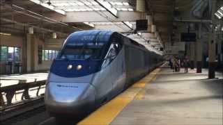 Acela Express to Boston leaves Newark Penn Station [upl. by Retrak]