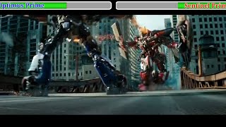 Optimus Prime vs Sentinel Prime with Healthbars  Final Fight [upl. by Kellyann912]