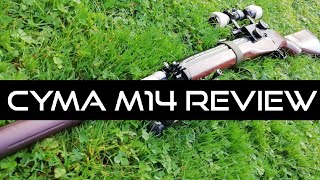 95 Metre Airsoft DMR Custom CYMA CM032 M14 DMR AEG Review [upl. by Thin309]