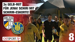 3x GelbRot für Jena Schiri mit SchirmEskorte Jena  Lok Leipzig  Regionalliga Nordost [upl. by Zoha527]