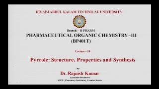 Pharmaceutical Organic Chemistry III  AKTU Digital Education [upl. by Anaoj]