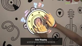 Interactive media wall touch sensor conductive ink projection mapping  Music Playing Wall [upl. by Notsag674]