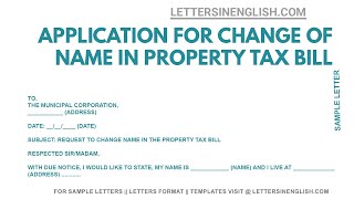 Application Letter For Change Of Name In Property Tax Bill – Name Change Format Letter [upl. by Andros]