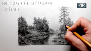 How To Draw a Realistic Landscape  Step by Step [upl. by Matthias]