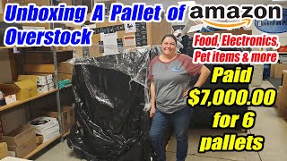 Unboxing a pallet of Amazon overstock  I paid 700000 It had food Electronics pet items and more [upl. by Terpstra]