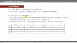 Teil 2 Übung 58 zu den Rechengrößen Auszahlung  Ausgabe  Aufwand  Kosten [upl. by Eimat]