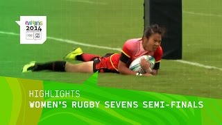 Womens Rugby Sevens SemiFinals  Highlights  Nanjing 2014 Youth Olympic Games [upl. by Yentrac]