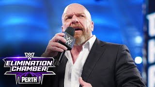 Triple H makes an appearance at Elimination Chamber WWE Elimination Chamber 2024 highlights [upl. by Maddi]