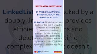 Day 2100 Java Interview Question shorts  Difference Between ArrayList amp LinkedList short [upl. by Elleirbag]