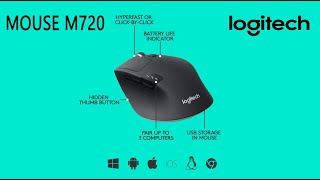 MOUSE LOGITECH M720 UNBOXING E PRIMEIRAS IMPRESSÕES  Se CONECTA com até 3 dispositivos BLUETOOTH [upl. by Ecyaj447]