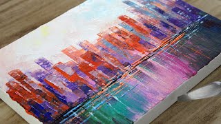 Abstract Cityscape Painting  Demo  Easy For Beginners  Relaxing 537 [upl. by Adebayo769]