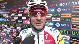 Elia Viviani  intervista alla partenza  tappa 2  Giro dItalia 2019 [upl. by Zetneuq711]