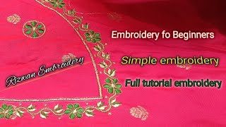 Easy Embroidery fo Beginners  easy design  simple embroidery [upl. by Spurgeon]