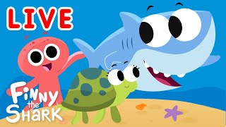 🔴 Finny The Shark Livestream  Kids Songs  Super Simple Songs [upl. by Anaylil]