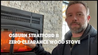 Wood Burning Stove Fireplace  Osburn Stratford II Zero Clearance Wood Stove [upl. by Ahsemac]