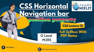 css tutorial13 The position Property and CSS Horizontal Navigation Bar mcawali viral [upl. by Pauly494]