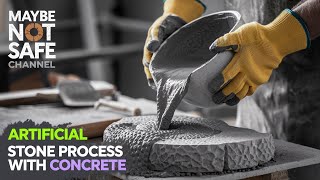 ARTIFICIAL STONE PROCESS WITH CONCRETE And Paint construction piedraartificial artificialstone [upl. by Dragde615]