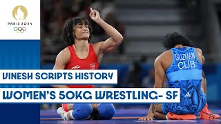 🇮🇳 Vinesh storms in womens wrestling freestyle 50kg final  Paris 2024 highlights [upl. by Arvin]