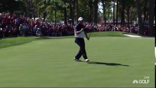 Patrick Reed pumps up the crowd after going up 1 on 12 [upl. by Millan]