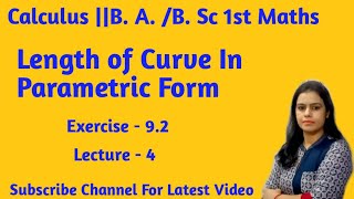 How To Find Length of Curves in Parametric Form Rectification Calculus B A B Sc 1st Maths [upl. by Harding505]