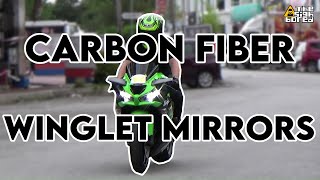 2019 Kawasaki Ninja ZX6R Carbon Fiber Winglet Mirrors Brief Look and Install [upl. by Revilo]