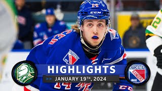 Game Highlights  Knights vs Rangers  Jan 19th 2024 [upl. by Heilner955]