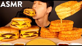 ASMR MUKBANG TRIPLE CHEESEBURGERS amp CHEESY HASH BROWNS No Talking EATING SOUNDS  Zach Choi ASMR [upl. by Ainoval]