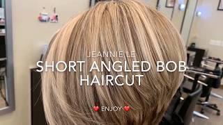 Short Angled Bob Haircut [upl. by Urba]