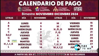 🚨💰 Pensión Bienestar Calendario OFICIAL de pago noviembrediciembre 2024 [upl. by Faludi43]