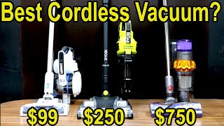 Best Cordless Vacuum 99 HART vs 250 Ryobi 300 LG 349 SHARK 439 Tineco 750 Dyson [upl. by Oriaj]