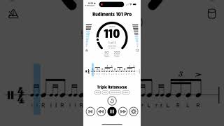 Demo of Rudiments 101 Pro v13 quotvolumequot controls for the metronome and snare drum [upl. by Amak448]