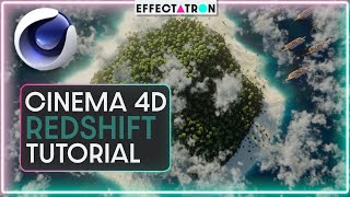 How to make a Tropical Island Redshift  C4D 2023 [upl. by Nylidam]