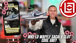 NIKE SACAI LD WAFFLE CLOT COOL GREY UNBOXING  REVIEW [upl. by Mckay]