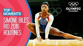 Simone Biles Rio 2016 individual allaround Final routines  Top Moments [upl. by Ayet]