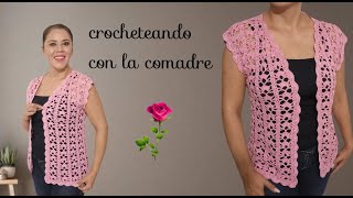 suéter moderno a crochet parte1 fácil y rápido crocheteando con la comadre principiantes [upl. by Seline]